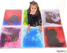 Πολυαισθητηριακά τετράγωνα πλακάκια με υγρό gel Σετ 6 τεμάχια  Ψυχοκινητική αγωγή