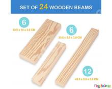 Αφρώδη δοκάρια κατασκευών, όψη ξύλου 24 τμχ.  Επιδαπέδια Παιχνίδια