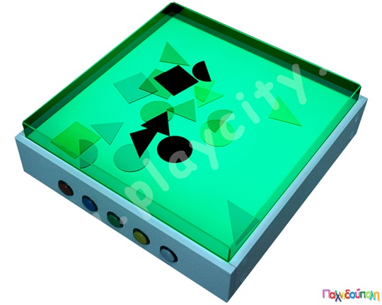 Φωτιζόμενο τραπέζι με αποσπώμενο προστατευτικό άμμου