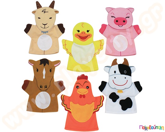 Ζώα φάρμας με 6 γαντόκουκλες