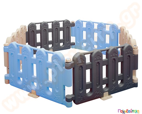 Πλαστικός φράχτης μεσαίος θαλασσί, γκρι, μπεζ