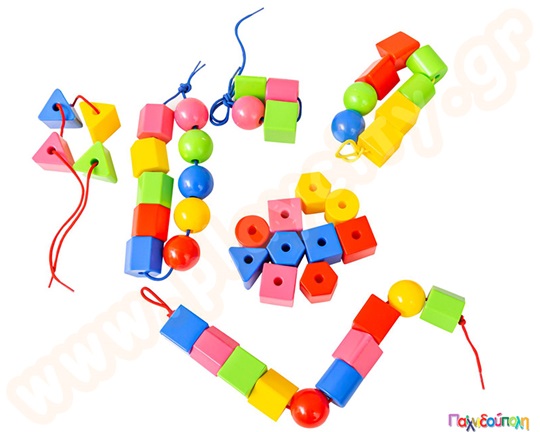 Κύβοι, κώνοι, κύλινδροι με κορδόνια 50 τμχ.