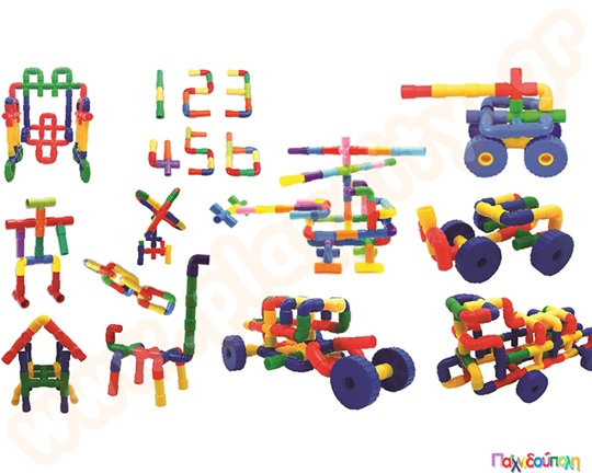 Κατασκευές με σωλήνες και ρόδες 72 τμχ.