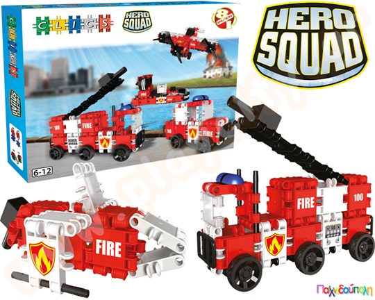 Πυροσβεστική Σετ Clics (κουτί με 127 τεμάχια)