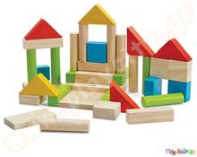 Οικοδομικό υλικό 40 κομμάτια 3,5 εκ. Plan Toys  Ξύλινα Παιχνίδια Κατασκευών με Τουβλάκια