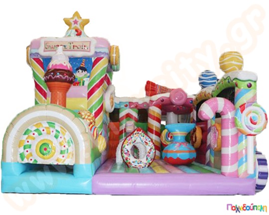 Φουσκωτό Παιχνίδι Το κάστρο των ζαχαρωτών (με 1 blower)