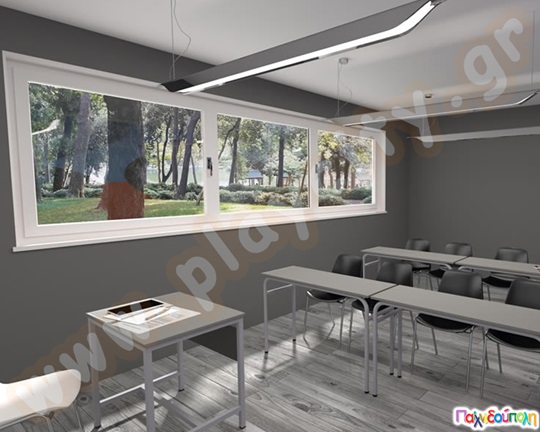 Διθέσιο θρανίο με μεταλλικό σκελετό και σχάρα