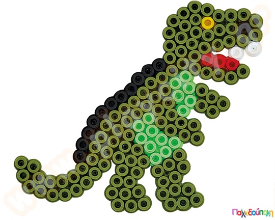 Χάντρες 5 mm 15000 τμχ. σε κουβαδάκι με 3 κάδρα δημιουργίας (εξάγωνο, ελέφαντας, δεινοσαυράκι)