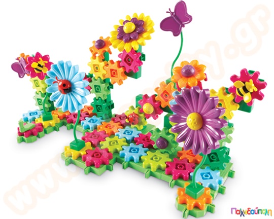 Εκπαιδευτικό Παιχνίδι STEM Gears! Gears! Gears! Λουλουδόκηπος με γρανάζια Σετ 116 τεμαχίων - Build and Bloom