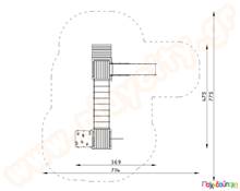 Κέντρο παιδικής χαράς μονόζυγο με πύργους  Ξύλινα Κέντρα Παιδικής Χαράς