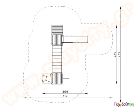 Κέντρο παιδικής χαράς μονόζυγο με πύργους
