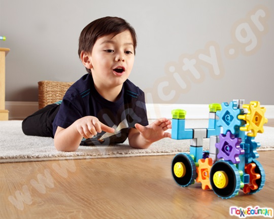 Εκπαιδευτικό Παιχνίδι STEM Gears! Gears! Gears! Κατασκευή οχήματος με γρανάζια Σετ 43 τεμαχίων Rovergears