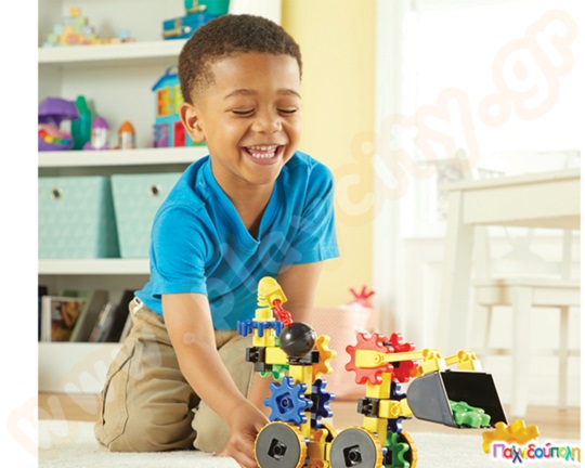 Εκπαιδευτικό Παιχνίδι STEM Gears! Gears! Gears! Οχήματα κατασκευών με γρανάζια Σετ 43 τεμαχίων WreckerGears