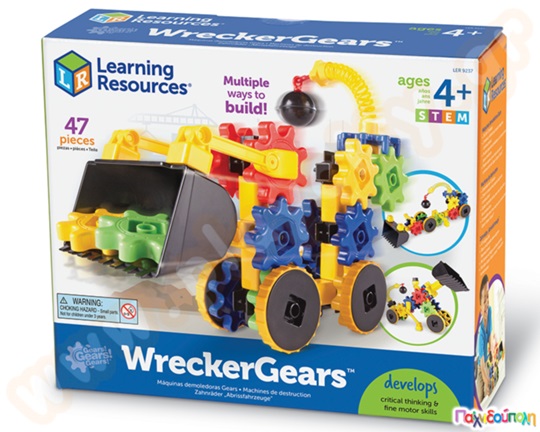 Εκπαιδευτικό Παιχνίδι STEM Gears! Gears! Gears! Οχήματα κατασκευών με γρανάζια Σετ 43 τεμαχίων WreckerGears