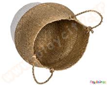 Ψάθινο καλάθι δίχρωμο 17χ20 εκ.  Συστήματα Αποθήκευσης - Παιχνιδόκουτα