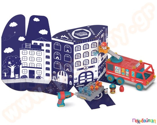Εκπαιδευτικό παιχνίδι STEM Design and Drill Πυροσβεστικό όχημα Bolt Buddies Fire Truck