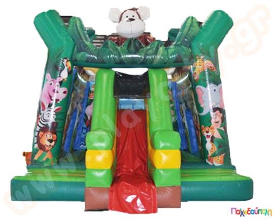 Φουσκωτό Παιχνίδι Τσουλήθρα ο βασιλιάς πίθηκος (με 1 blower)