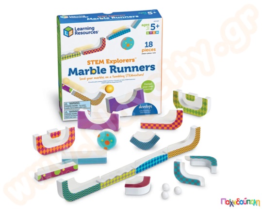 Εκπαιδευτικό Παιχνίδι STEM Explorers: Σετ κατασκευής διαδρομή για μπίλιες - Marble Runners