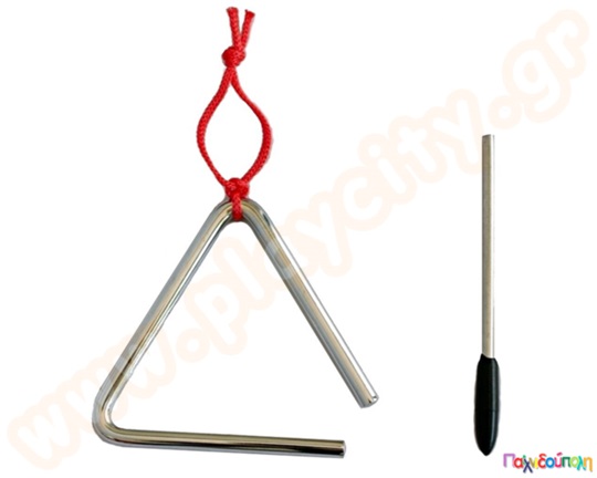 Μουσικό τρίγωνο 10 cm με μεταλλική μπαγκέτα