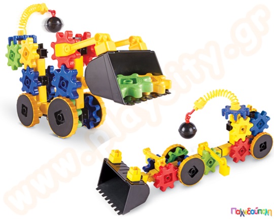 Εκπαιδευτικό Παιχνίδι STEM Gears! Gears! Gears! Οχήματα κατασκευών με γρανάζια Σετ 43 τεμαχίων WreckerGears