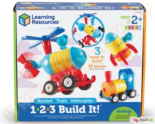 Εκπαιδευτικό Παιχνίδι STEM 1-2-3 Build It! Πύραυλος-Τρένο-Ελικόπτερο
