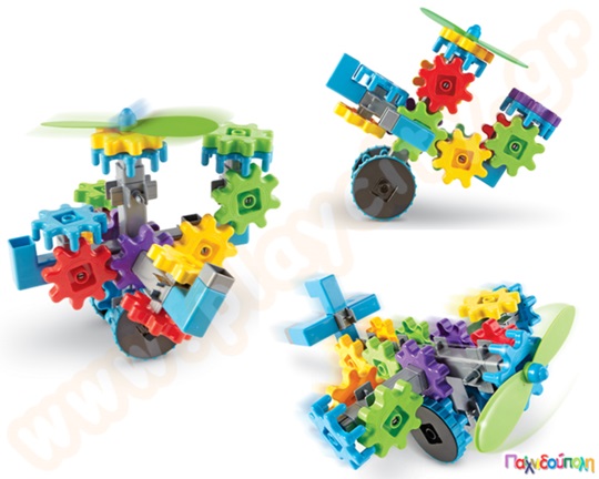 Εκπαιδευτικό Παιχνίδι STEM Gears! Gears! Gears! Κατασκευή αεροπλανάκια με γρανάζια Σετ 44 τεμαχίων FlightGears