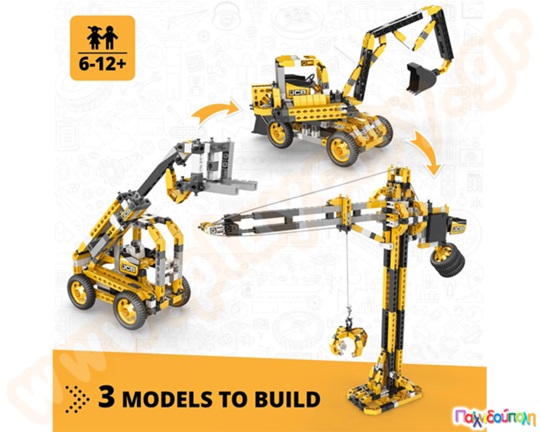 Παιχνίδι Κατασκευών Creative Builder Κατασκευή οχημάτων εργοτάξιου με μοτέρ Σετ 3 μοντέλα