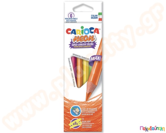 Ξυλομπογιές ΝΕΟΝ CARIOCA 6 τμχ.