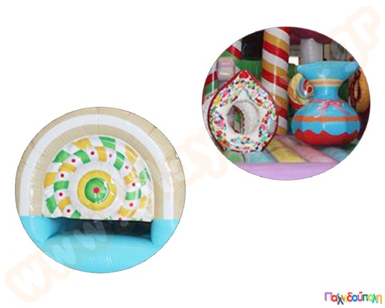 Φουσκωτό Παιχνίδι Το κάστρο των ζαχαρωτών (με 1 blower)