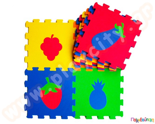 Ελαστικές πλάκες EVA με φρούτα και λαχανικά