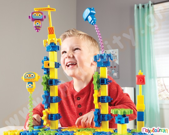 Εκπαιδευτικό Παιχνίδι STEM Gears! Gears! Gears! Εργοστάσιο Ρομπότ με γρανάζια Σετ 80 τεμαχίων Robot Factory