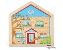 Παζλ επιπέδων σπίτι 4 σε 1  Ξύλινα Εκπαιδευτικά Παζλς Επιπέδων