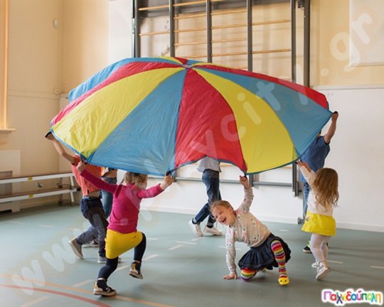 Αλεξίπτωτο Γυμναστικής-Ψυχοκινητικής διαμέτρου 305 εκ. με 12 λαβές και 24 μπάλες