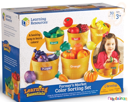 Εκπαιδευτικό παιχνίδι STEM Σετ πλαστικά φρούτα και καλάθια 30 τεμαχίων