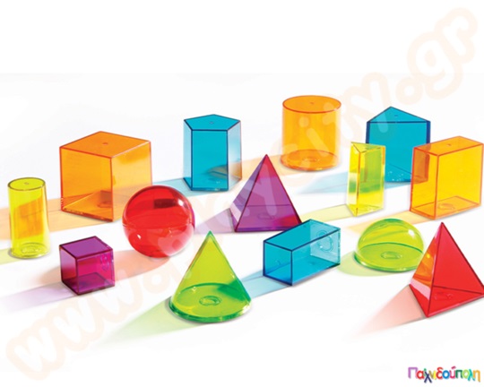 Εκπαιδευτικό παιχνίδι STEM Ημιδιάφανα γεωμετρικά σχήματα 14 τεμάχια