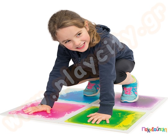 Χρωματιστά πολυαισθητηριακά πλακάκια με υγρό gel Σετ 4 τεμάχια