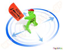 Ανθρωπάκι με σημαία κοινωνικής αποστασιοποίησης  Υλικά Εξοπλισμού Ασφαλείας