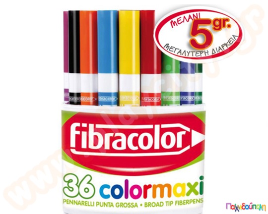 Μαρκαδόροι 36 χοντροί σε ποτήρι Fibra