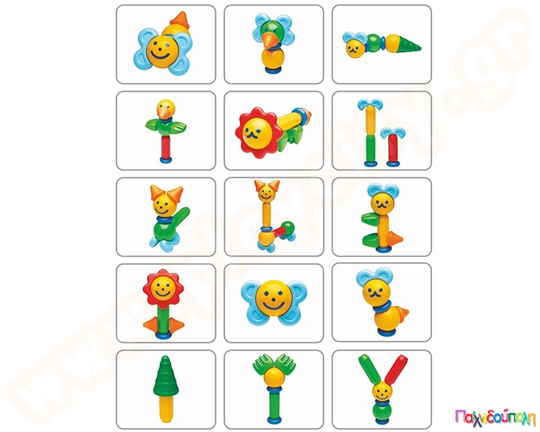 Βρεφικά μαγνητικά τουβλάκια Stick-O Οι φίλοι του δάσους 16 τεμάχια (20 μοντέλα)