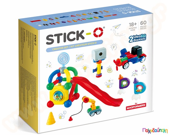Μαγνητικά τουβλάκια Stick-O Σετ Δημιουργίας 60 τεμάχια