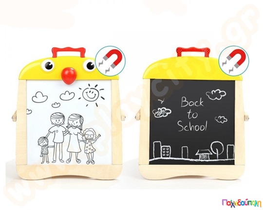 Επιτραπέζιος μαγνητικός πίνακας δύο όψεων