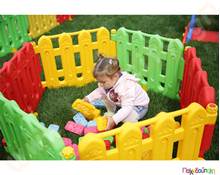 Πλαστικός φράχτης μεσαίος ροζ, γκρι, μπεζ  Φράχτες Παιχνιδιού