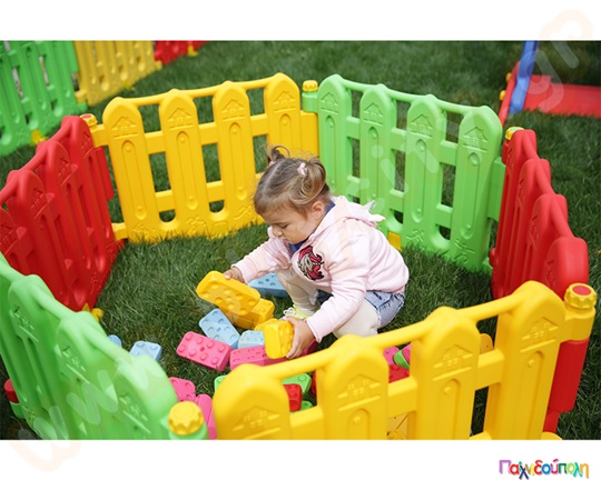 Πλαστικός φράχτης μεσαίος ροζ, γκρι, μπεζ