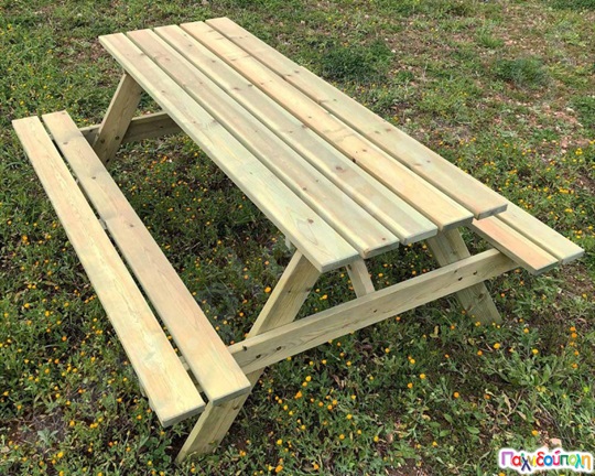 Ξύλινο τραπέζι - πάγκος πικ νικ 180 εκ.