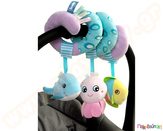 Λούτρινο σπιράλ δραστηριοτήτων κρεβατιού-καροτσιού θαλάσσια ζωάκια