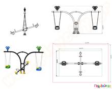 Κούνια διπλή με τραμπάλα  Επαγγελματικές Κούνιες - Αμμοδόχοι
