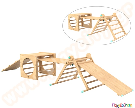 Ξύλινος κύβος αναρρίχησης εσωτερικού χώρου