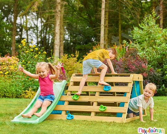 Ξύλινος βρεφικός αναρριχητής με τσουλήθρα