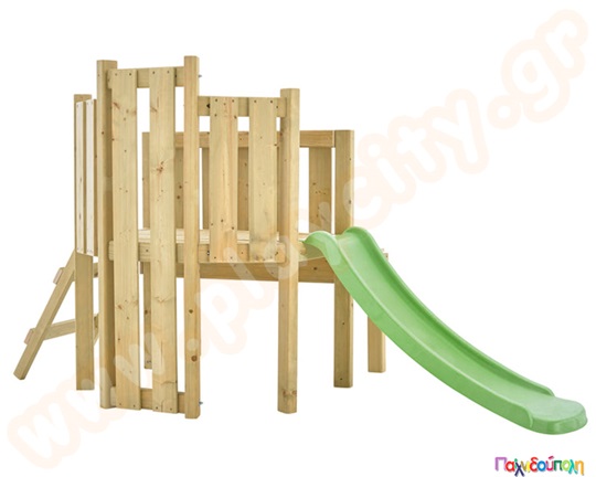 Ξύλινος αναρριχητής με τσουλήθρα και αμμοδόχο