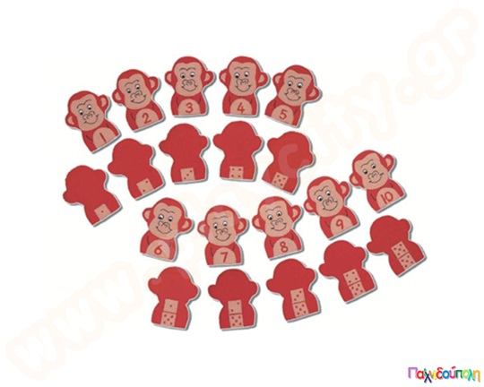 10 δακτυλόκουκλες μαϊμουδάκια αρίθμησης